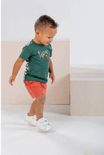 B.Nosy T-shirt Kelvin met printopdruk donkergroen ecru Jongens Stretchkatoen Ronde hals 80 - Foto 3