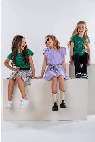 B.Nosy T-shirt Maud met tekst groen Meisjes Stretchkatoen Ronde hals Tekst 134 140 - Foto 3