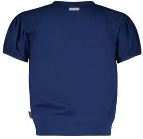 B.Nosy T-shirt met printopdruk donkerblauw Meisjes Stretchkatoen Ronde hals 122 128