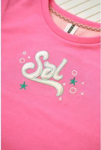 B.Nosy T-shirt met printopdruk felroze Meisjes Stretchkatoen Ronde hals 122 128 - Foto 2