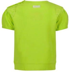 B.Nosy T-shirt met printopdruk gifgroen Meisjes Stretchkatoen Ronde hals 86 - Foto 3