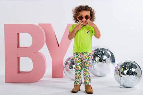 B.Nosy T-shirt met printopdruk gifgroen Meisjes Stretchkatoen Ronde hals 74 - Foto 3