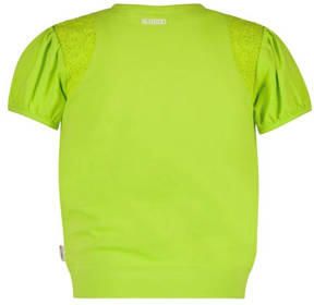 B.Nosy T-shirt met printopdruk gifgroen Meisjes Stretchkatoen Ronde hals 134 140