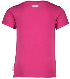 B.Nosy T-shirt met tekst fuchsia mintgroen Roze Meisjes Stretchkatoen Ronde hals 122-128