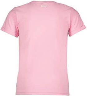 B.Nosy T-shirt met tekst zoetroze fuchsia Meisjes Stretchkatoen Ronde hals 122-128