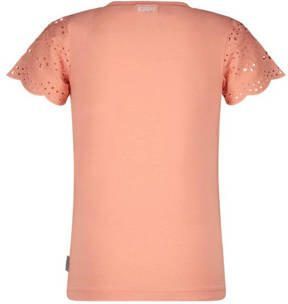 B.Nosy T-shirt Pippi met printopdruk zalmroze Meisjes Stretchkatoen Ronde hals 122 128