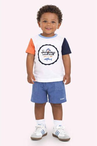 B.Nosy T-shirt wit Jongens Katoen Ronde hals Meerkleurig