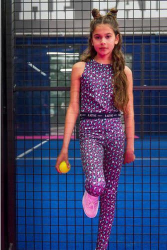 B.Nosy tanktop Amy paars aqua donkerblauw Sporttop Meisjes Gerecycled polyester Ronde hals 104 - Foto 3