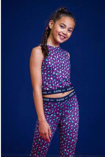 B.Nosy tanktop Amy paars aqua donkerblauw Sporttop Meisjes Gerecycled polyester Ronde hals 104 - Foto 2