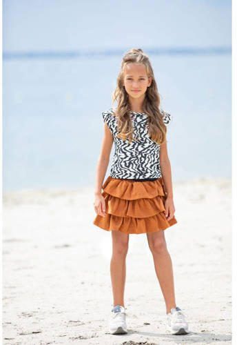 B.Nosy top met all over print zwart wit Meisjes Katoen Ronde hals All over print 122-128 - Foto 3