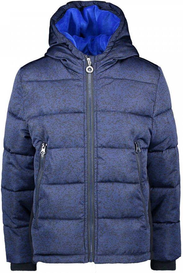 B.Nosy gewatteerde winterjas met all over print blauw Polyester Capuchon 104