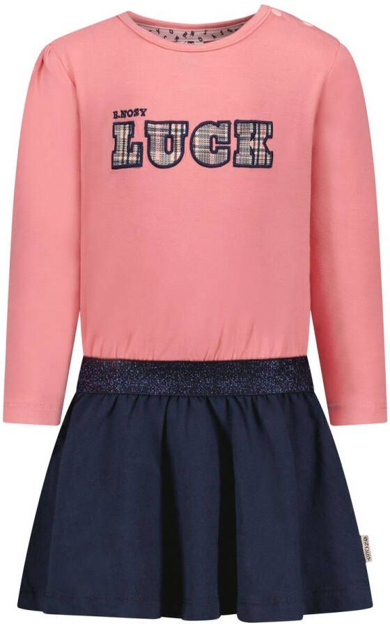 B.Nosy korte jurk met lurex roze