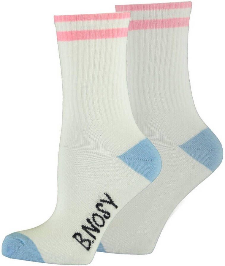 B.Nosy sokken met streep wit blauw roze