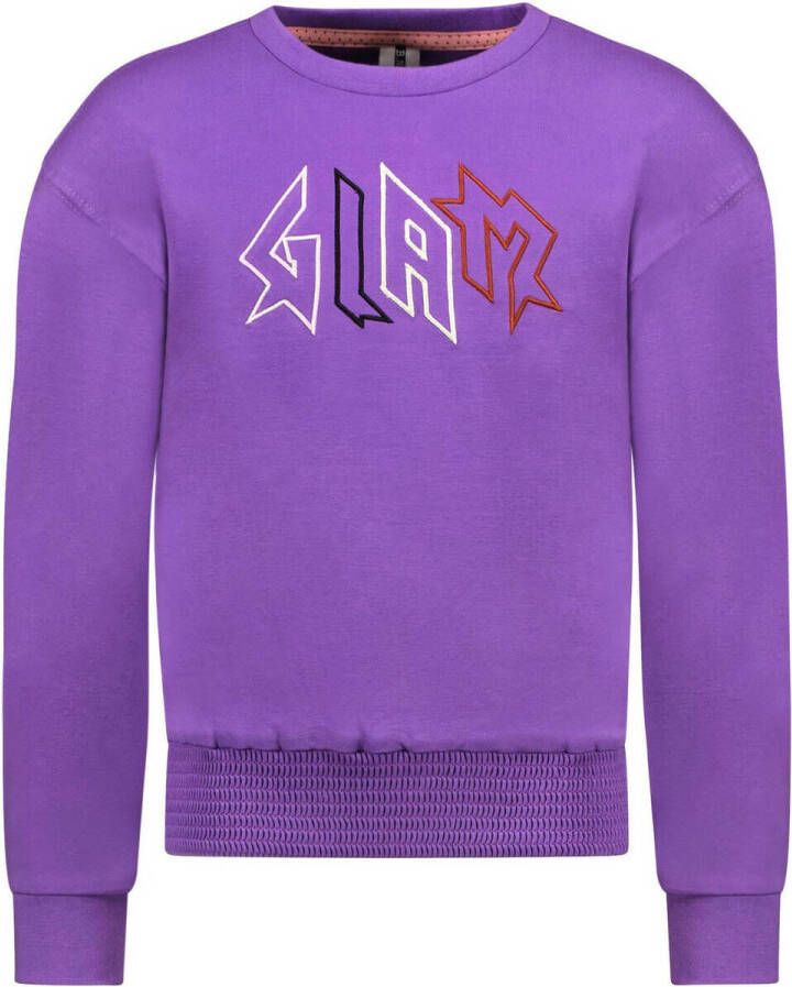 B.Nosy sweater met tekst paars