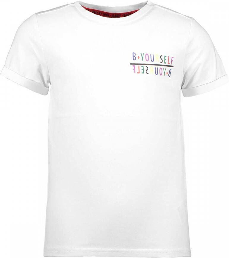 B.Nosy T-shirt met logo wit Meisjes Katoen Ronde hals Logo 116