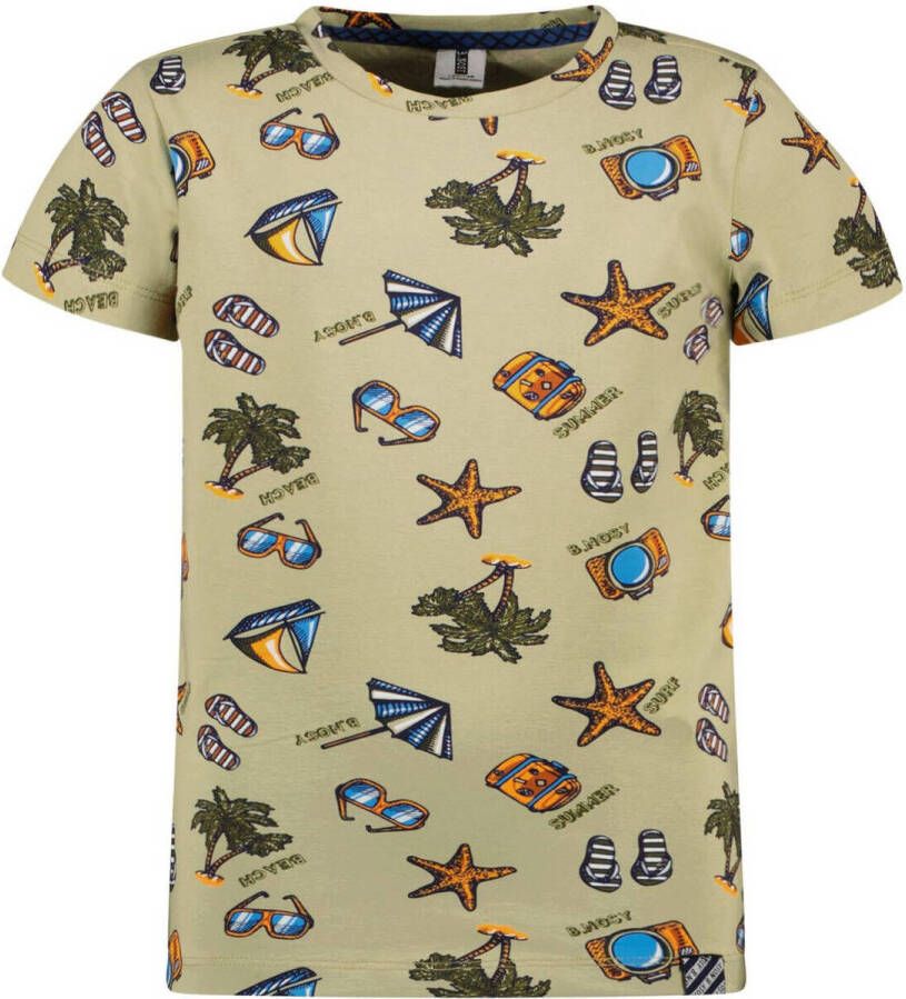 B.Nosy T-shirt B.Ontour met all over print lichtgoren multicolor