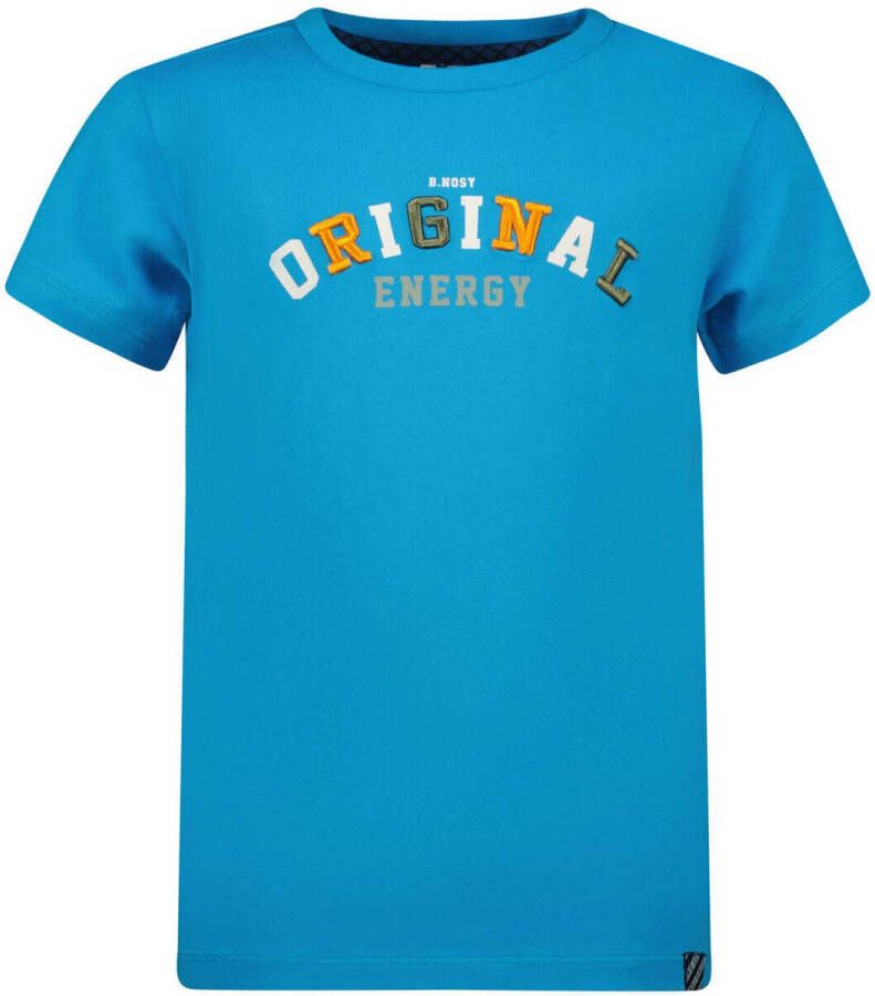 B.Nosy T-shirt B.Ontour met tekst felblauw Jongens Katoen (duurzaam) Ronde hals 98