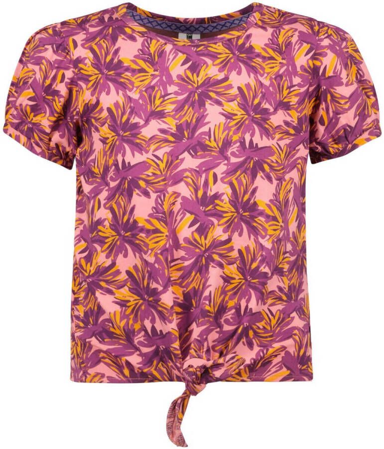 B.Nosy T-shirt met all over print roze paars Meisjes Polyester Ronde hals 122 128