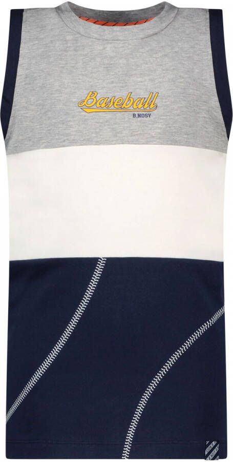 B.Nosy T-shirt grijs melange donkerblauw wit