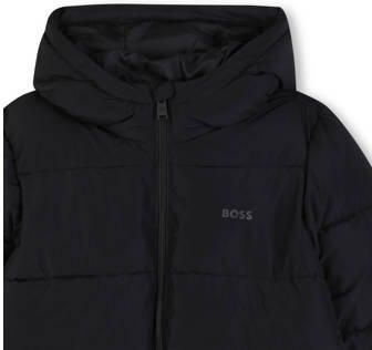 BOSS gewatteerde jas zwart Jongens Polyester Capuchon Effen - Foto 2
