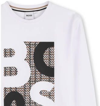 BOSS longsleeve wit Jongens Katoen Ronde hals Printopdruk - Foto 2