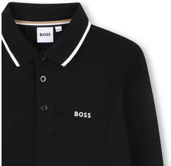 BOSS polo zwart Jongens Katoen Polokraag Effen