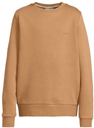 BOSS sweater bruin Jongens Katoen Ronde hals Effen