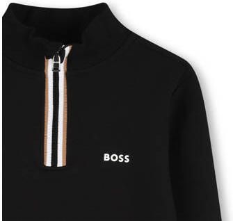 BOSS sweater zwart Jongens Katoen Opstaande kraag Effen - Foto 2