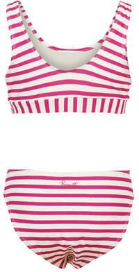 Brunotti crop bikini Lunina met ribstructuur roze wit Meisjes Polyester 176