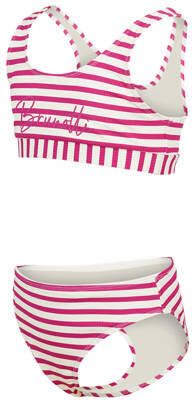 Brunotti crop bikini Lunina met ribstructuur roze wit Meisjes Polyester 176 - Foto 2