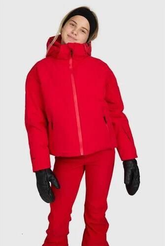 Brunotti Fiasky ski jas rood Skijack Meisjes Polyester Capuchon Effen