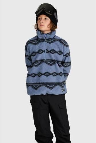 Brunotti Kennety fleece outdoor sweater met opstaande kraag blauw