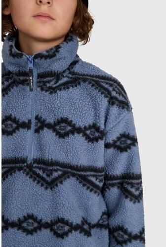 Brunotti Kennety fleece outdoor sweater met opstaande kraag blauw - Foto 3