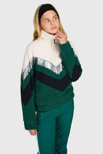 Brunotti Sandy fleece sweater groen | Sweater van - Foto 3