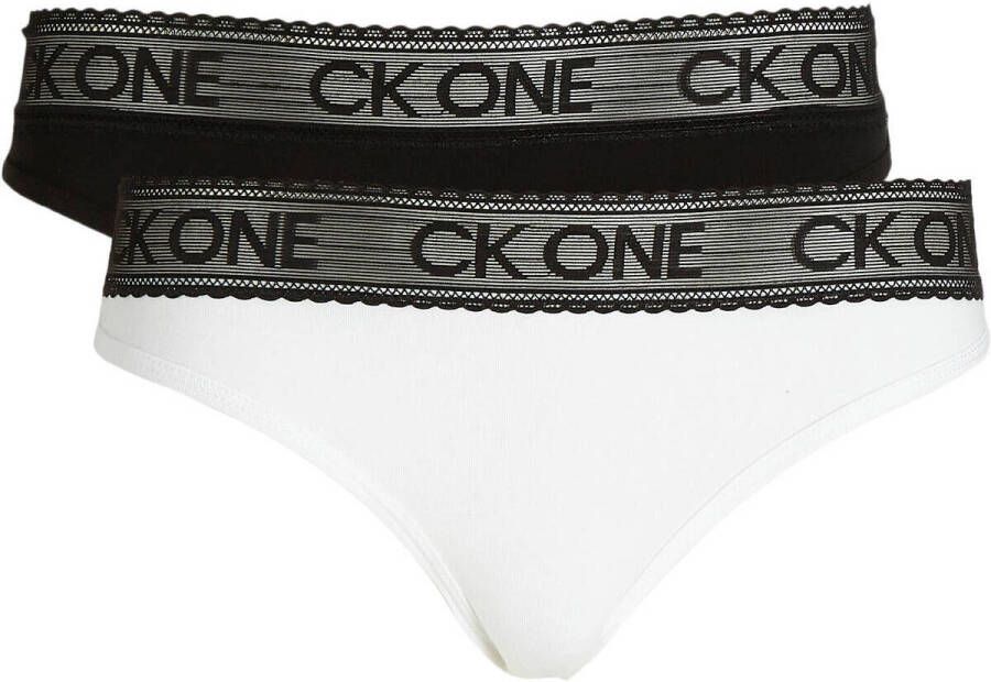 Calvin Klein Bikinibroekje met kanten band en ck one-opschrift-rondom (set 2 stuks Set van 2)