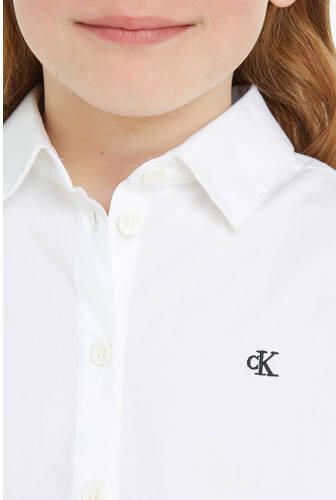 Calvin Klein blouse wit Meisjes Katoen Klassieke kraag Effen 140 - Foto 2