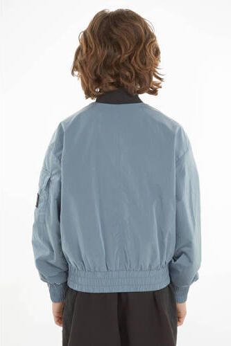 Calvin Klein bomberjack zomer met logo vergrijsd blauw Jas Jongens Nylon Opstaande kraag 140 - Foto 2