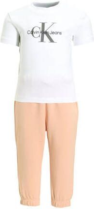 Calvin Klein broek + sweater + T-shirt rozezand wit Shirt + broek Beige Jongens Katoen Ronde hals 62