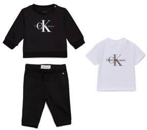 Calvin Klein broek + sweater + T-shirt zwart wit Shirt + broek Jongens Katoen Ronde hals 62 - Foto 3