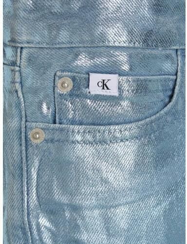 Calvin Klein coated denim short medium blue denim Korte broek Blauw Meisjes Katoen 176 - Foto 2