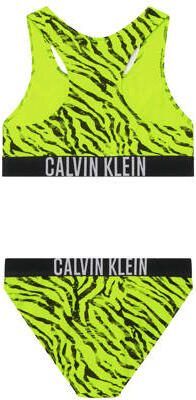 Calvin Klein crop bikini geel zwart Meisjes Polyamide Zebraprint 152 164 - Foto 2