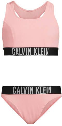 Calvin Klein crop bikini roze Meisjes Nylon Effen