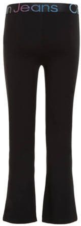 Calvin Klein flared broek PUNTO met logo zwart Meisjes Viscose Logo 140 - Foto 2
