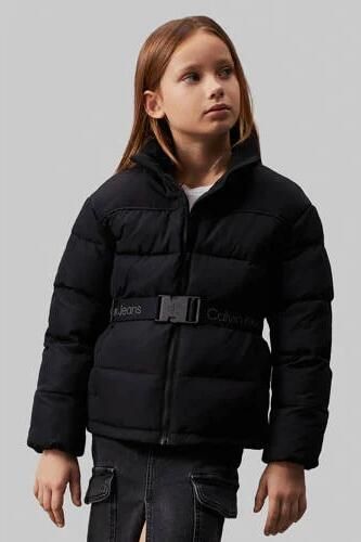 Calvin Klein gewatteerde jas zwart Meisjes Polyester Opstaande kraag Effen 176 - Foto 2