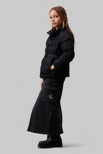 Calvin Klein gewatteerde jas zwart Meisjes Polyester Opstaande kraag Effen 128 - Foto 3