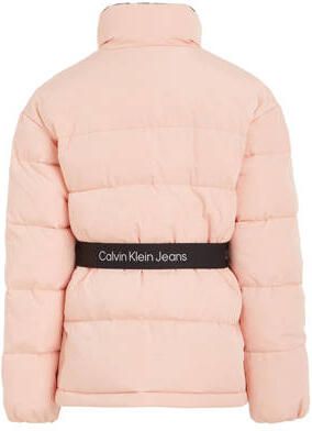 Calvin Klein gewatteerde winterjas van gerecycled polyester lichtroze Meisjes Gerecycled polyester (duurzaam) Opstaande kraag 152 - Foto 4