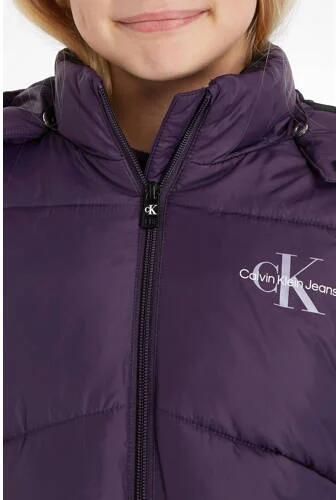 Calvin Klein gewatteerde winterjas van gerecycled polyester paars Meisjes Gerecycled polyester (duurzaam) Capuchon 116 - Foto 4