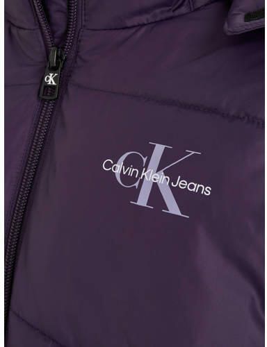 Calvin Klein gewatteerde winterjas van gerecycled polyester paars Meisjes Gerecycled polyester (duurzaam) Capuchon 116 - Foto 3