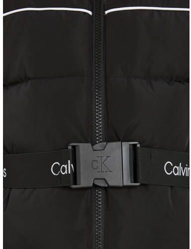 Calvin Klein gewatteerde winterjas van gerecycled polyester zwart Meisjes Gerecycled polyester (duurzaam) Opstaande kraag 128 - Foto 2