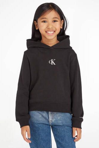 Calvin Klein hoodie met logo Sweater Zwart Meisjes Katoen Capuchon Logo 140